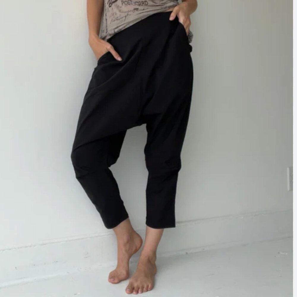 Rundholz drop crotch wool/viscose jacquard texture pants Sz XS